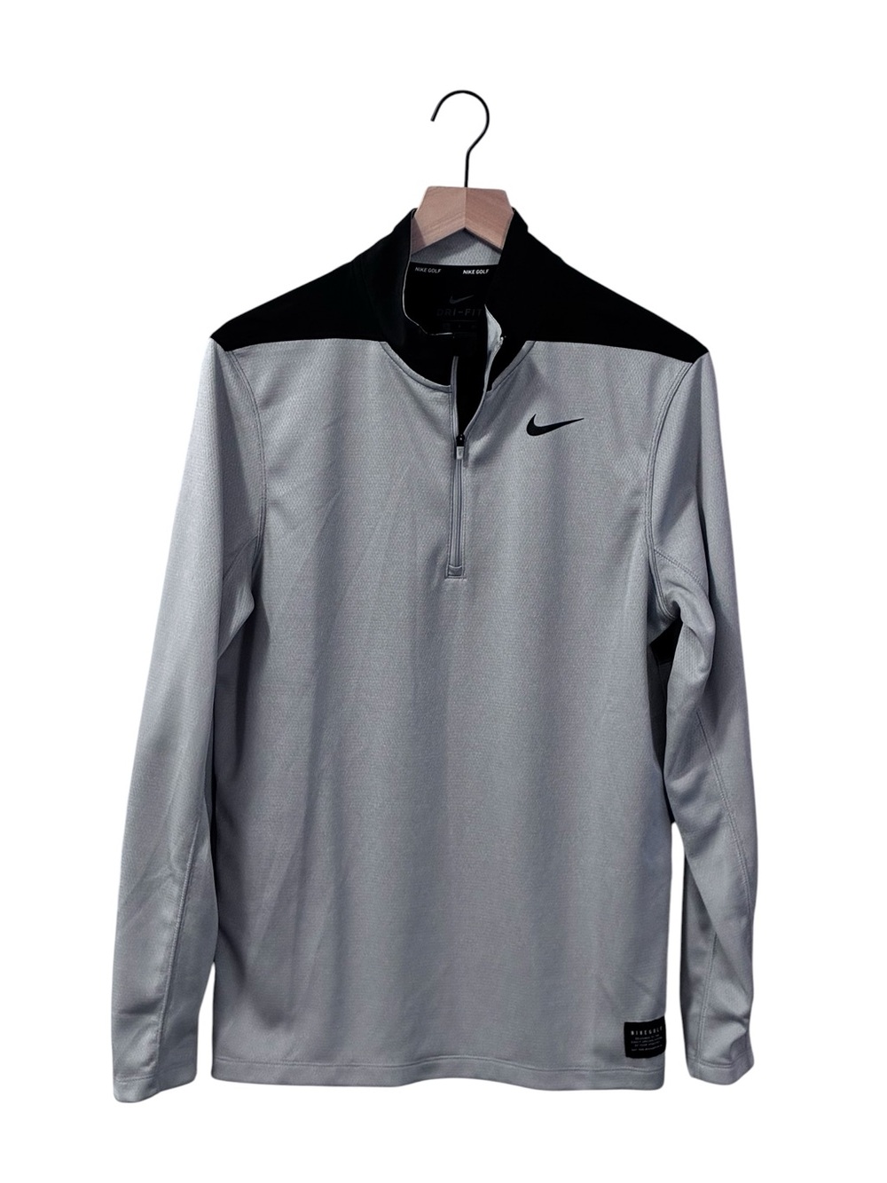 Nike Men’s Light Gray and Black Dri-FIT Half-Zip Performance